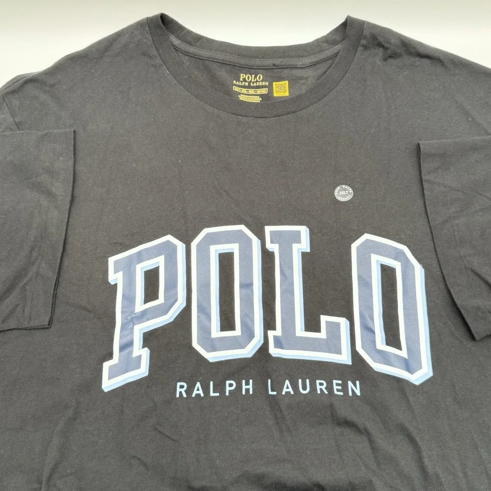 Polo Ralph Lauren Print Shop Black Mens 2XLT  Graphic Logo,Big & Tall, Cotton